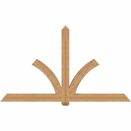 Ekena Millwork Redmond Smooth Timber Gable Bracket, Western Red Cedar, 96"W x 56"H x 5 1/2"D x 5 1/2"F, 14/12 Pitch GBW096X56X0606RED00SWR